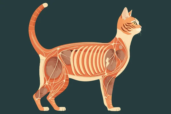 Векторная Иллюстрация Анатомии Кота — стоковый вектор
