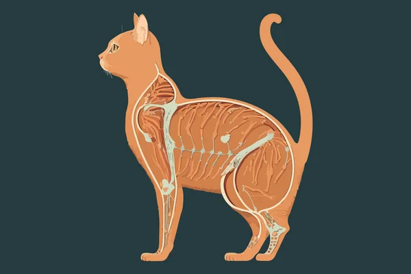 Векторная Иллюстрация Анатомии Кота — стоковый вектор