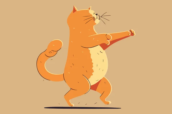 猫踊りのベクトルイラスト — ストックベクタ