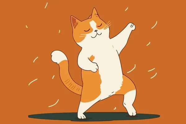 Ilustración Del Vector Cat Dancing — Archivo Imágenes Vectoriales