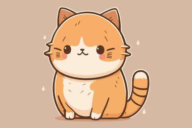 Cat kawaii karakter karikatür vektör çizimi