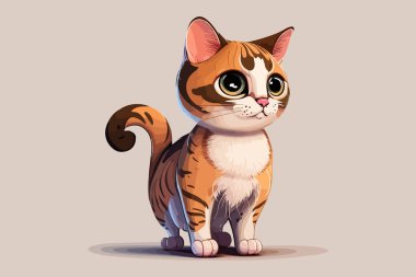 Cat kawaii karakter karikatür vektör çizimi