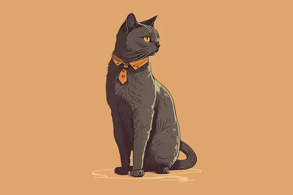 Кіт Вінтаж Векторні Ілюстрації — стоковий вектор