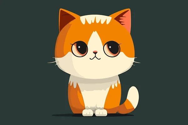Roztomilý Kočka Vektorové Ilustrace — Stockový vektor