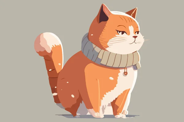 Katt Vinter Vektor Illustration — Stock vektor