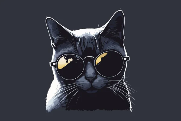 Katt Bär Solglasögon Vektor Illustration — Stock vektor