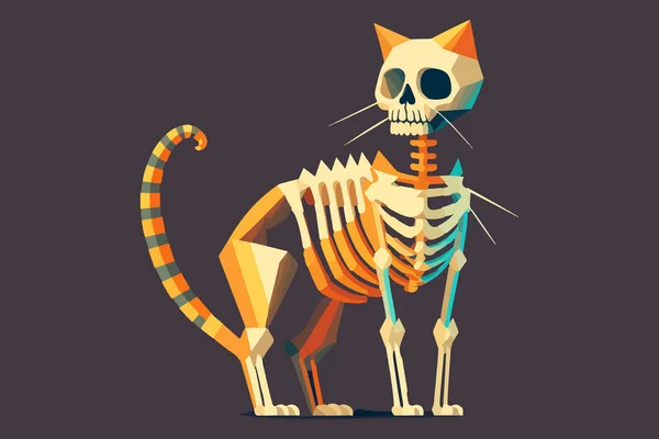 Ilustración Del Vector Esqueleto Gato — Vector de stock