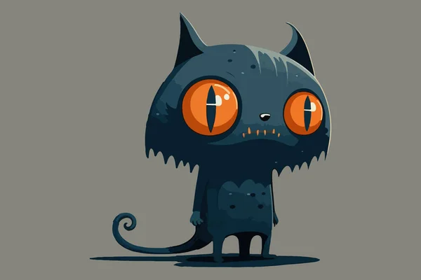 Gato Monstruo Vector Ilustración — Vector de stock