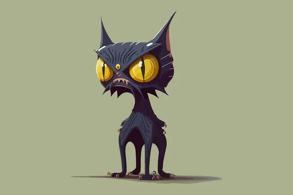 Ilustração Vetor Monstro Gato — Vetor de Stock