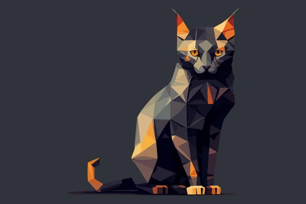 Kot Niski Wektor Poly Ilustracja — Wektor stockowy