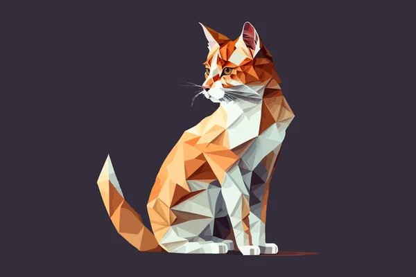 Кіт Низький Полі Векторні Ілюстрації — стоковий вектор