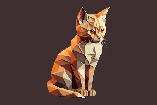 Ilustración Vectores Cat Low Poly — Archivo Imágenes Vectoriales