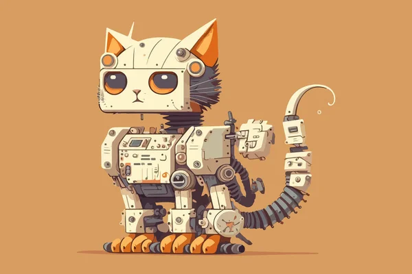 Katzenroboter Vektorillustration — Stockvektor