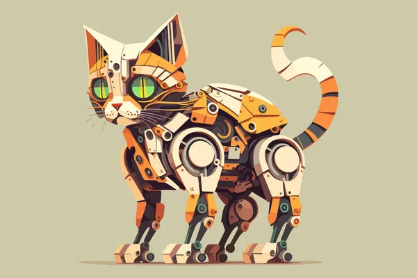 Illustration Katt Robot Vektor — Stock vektor