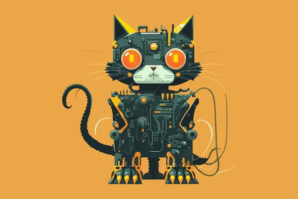 猫机器人矢量图解 — 图库矢量图片