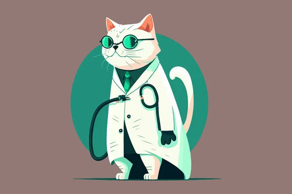 Ilustración Del Vector Médico Gato — Vector de stock
