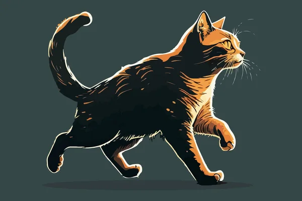 Gato Corriendo Vector Ilustración — Vector de stock
