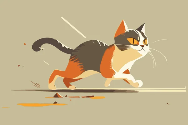Kattenloopvector Illustratie — Stockvector