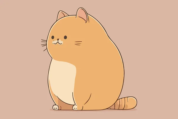 Cat Kawaii Character Cartoon Vector Illustration — Stock Vector