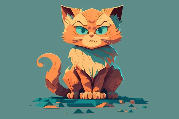 Γάτα Πλήρη Εικόνα Φορέα Χαρακτήρα Σώματος Κινουμένων Σχεδίων — Διανυσματικό Αρχείο