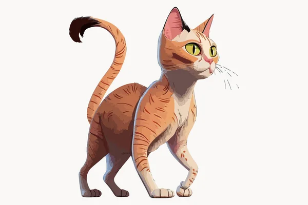 Katze Ganzkörper Charakter Cartoon Vektor Illustration — Stockvektor