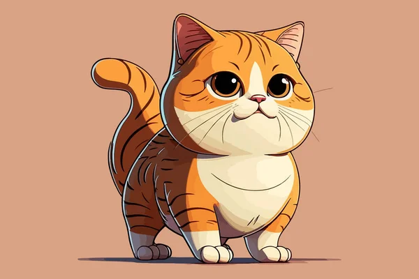 Gato Personaje Cuerpo Completo Ilustración Vector Dibujos Animados — Vector de stock