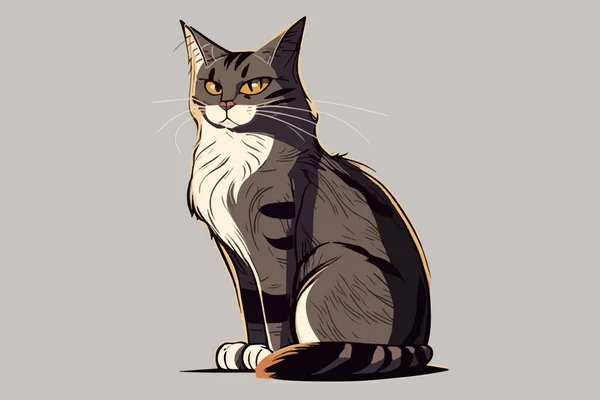 Cat Full Body Character Cartoon Vector Illustration — Stock Vector