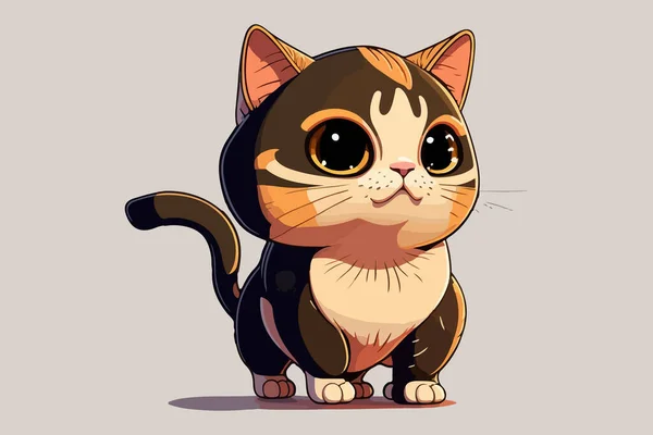 Gato Personaje Cuerpo Completo Ilustración Vector Dibujos Animados — Archivo Imágenes Vectoriales