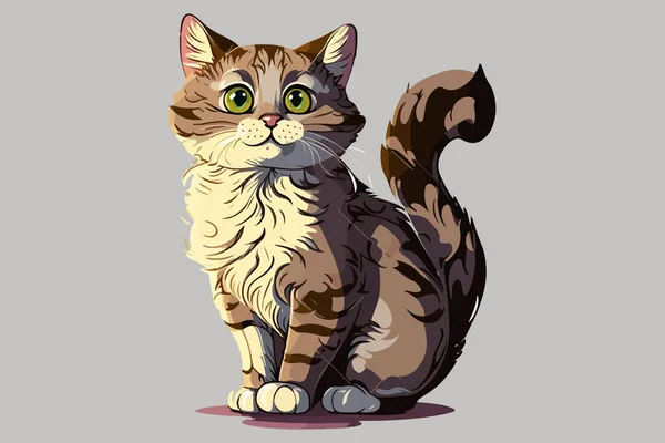Кіт Повний Символ Тіла Мультфільм Векторні Ілюстрації — стоковий вектор