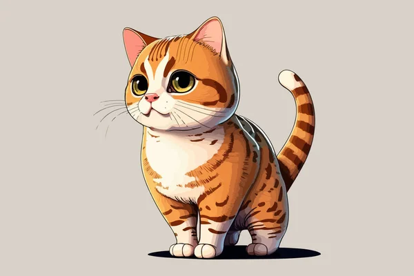 Cat Full Body Character Cartoon Vector Illustration — Stock Vector