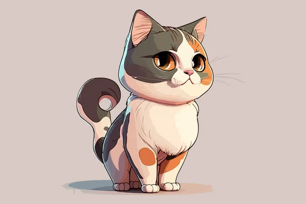 Γάτα Πλήρη Εικόνα Φορέα Χαρακτήρα Σώματος Κινουμένων Σχεδίων — Διανυσματικό Αρχείο