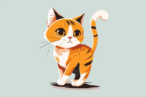Kot Pełny Ciało Postać Kreskówka Wektor Ilustracja — Wektor stockowy