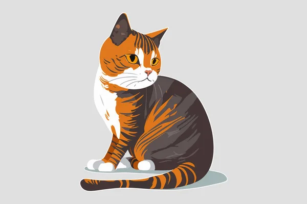 Cat Full Body Karakter Cartoon Vector Illustratie — Stockvector