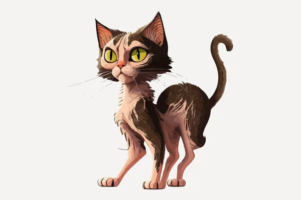 Cat Full Body Karakter Cartoon Vector Illustratie — Stockvector