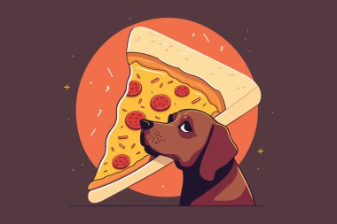 Dog Pizza vektör illüstrasyonu