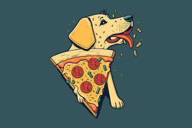 Dog Pizza vektör illüstrasyonu