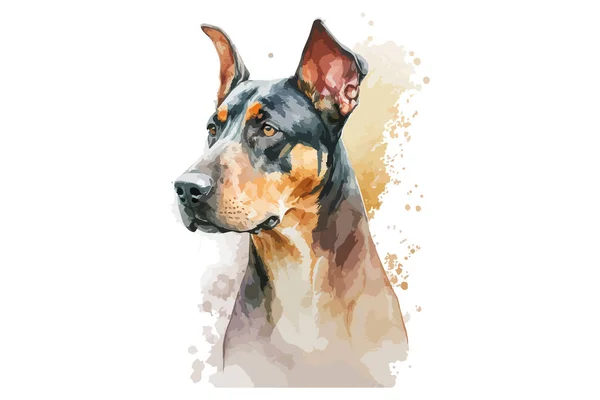 Watercolor Dog Vector Illustration — Stock Vector