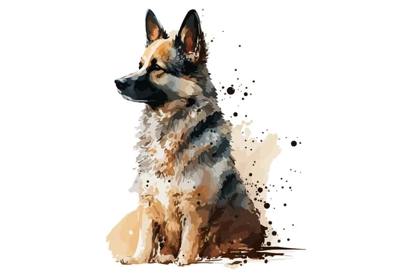 Akvarell Hund Vektor Illustration — Stock vektor