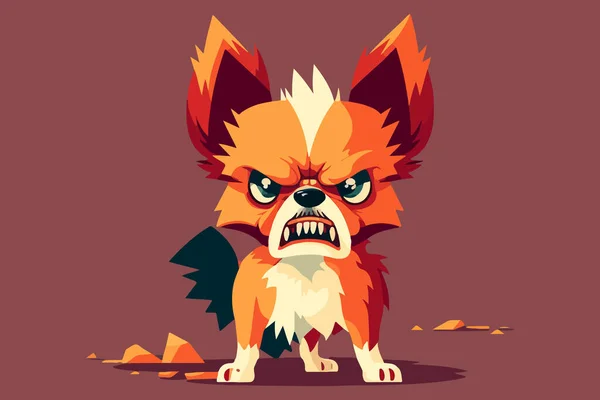Angry Dog Vektör Illüstrasyon — Stok Vektör