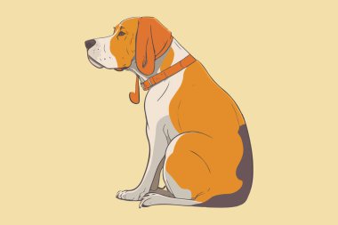 Dog summer vector illustration clipart