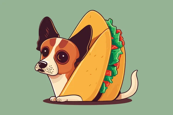 Pies Taco Wektor Ilustracja — Wektor stockowy