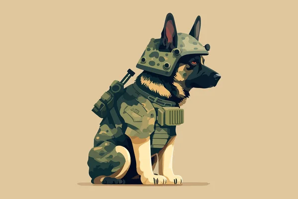 Солдат Собака Векторні Ілюстрації — стоковий вектор