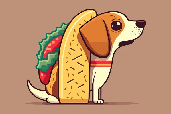 Hund Taco Vektor Illustration — Stock vektor