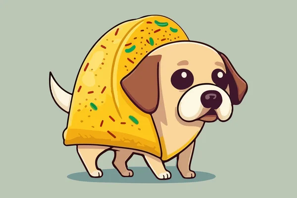 Векторная Иллюстрация Dog Taco — стоковый вектор
