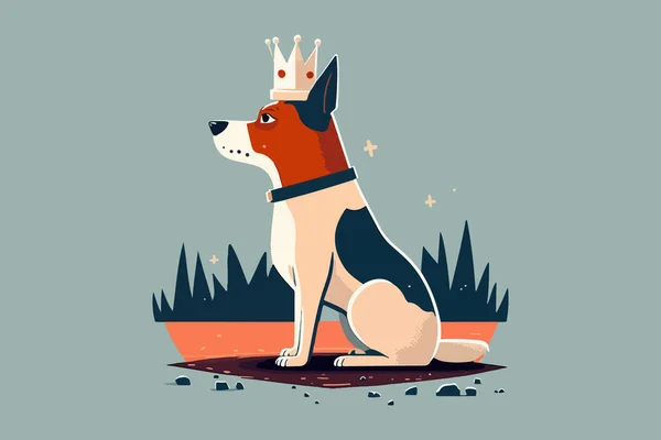 Drottning Hund Vektor Illustration — Stock vektor