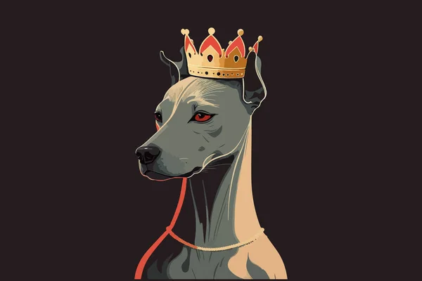Queen Dog Illustrazione Vettoriale — Vettoriale Stock