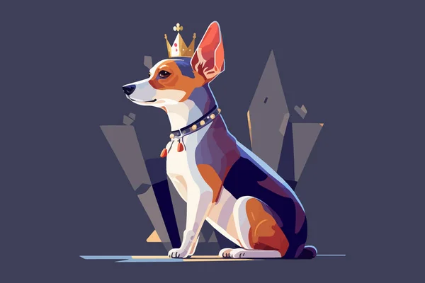 Illustration Vectorielle Queen Dog — Image vectorielle