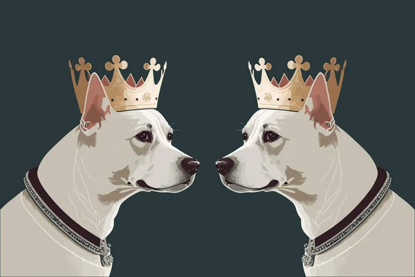 King Dog Vektor Illustration — Stockvektor