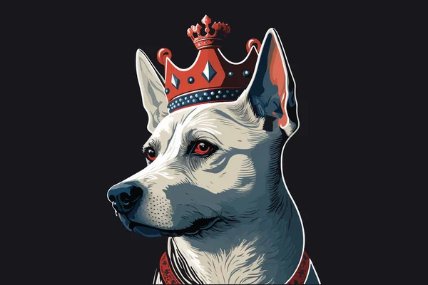 King Dog Vector Illustration — Stock Vector