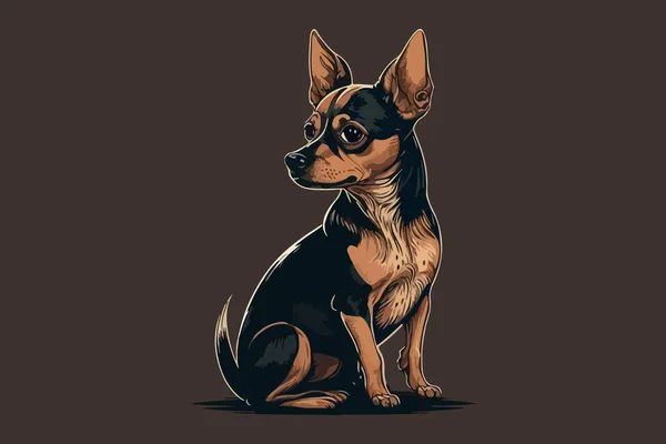 Hund Tatuering Svart Och Vitt Vektor Illustration — Stock vektor